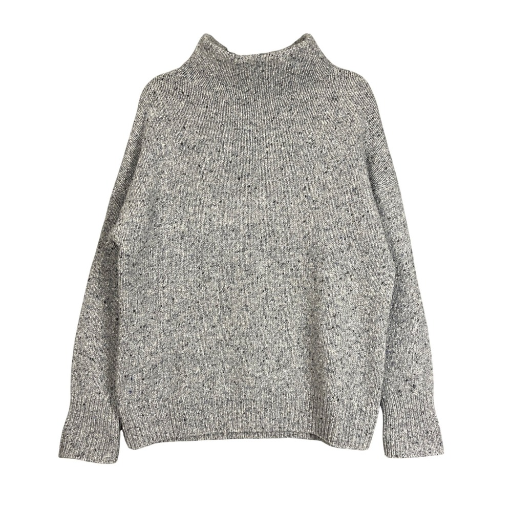 Vince Mock Neck Wool Alpaca Blend Sweater Oversize Womens Small  Speckled